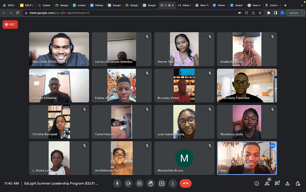 ESLP virtual seminary session — fellows and speakers on a Zoom call